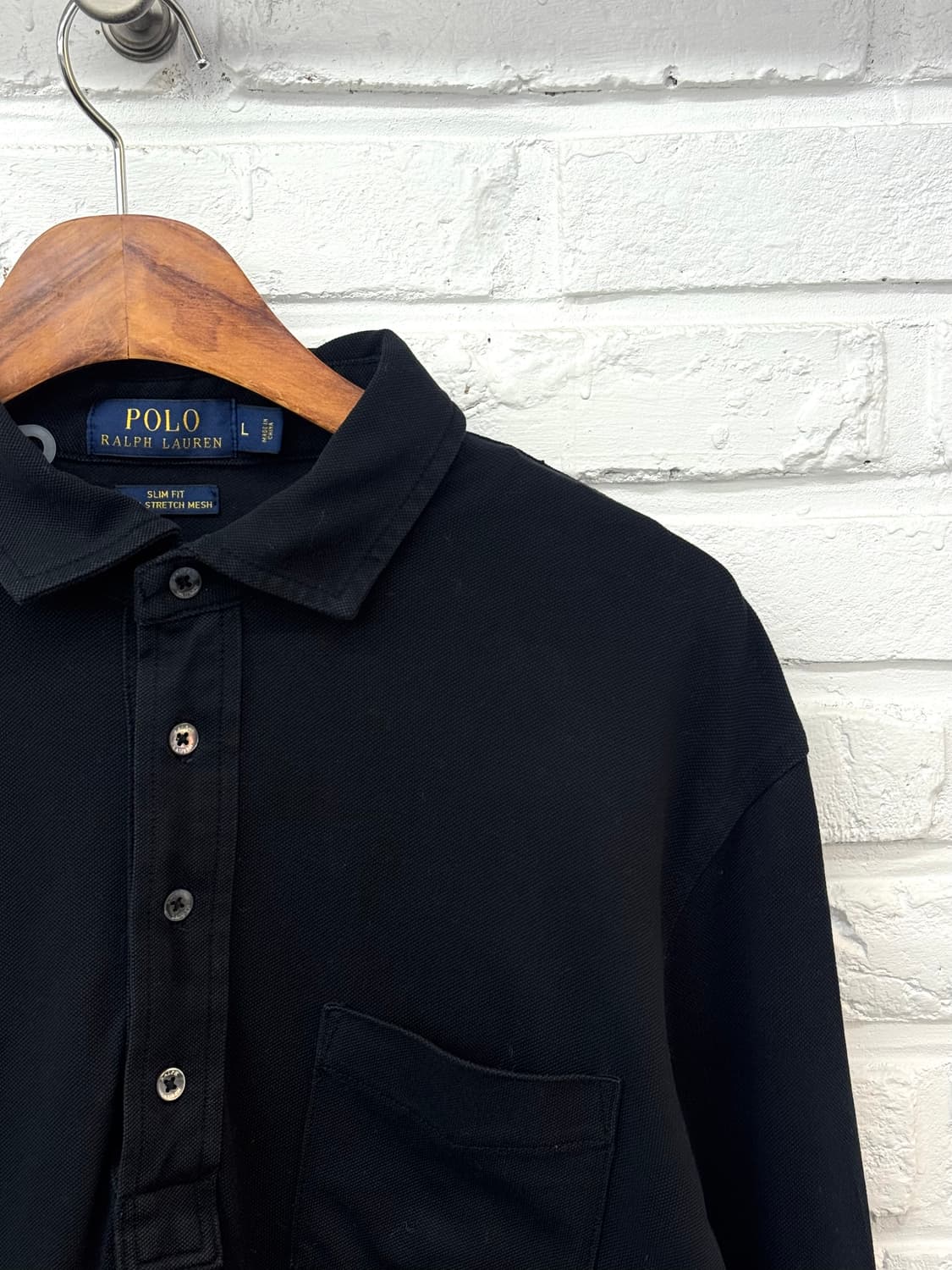 폴로 블랙 슬림핏 카라 티셔츠 상품이미지4