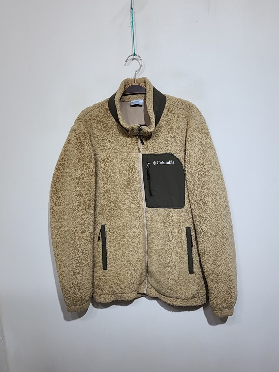 (L) 콜롬비아 플리스 점퍼 베이지 뽀글이 후리스 자켓  상품이미지1