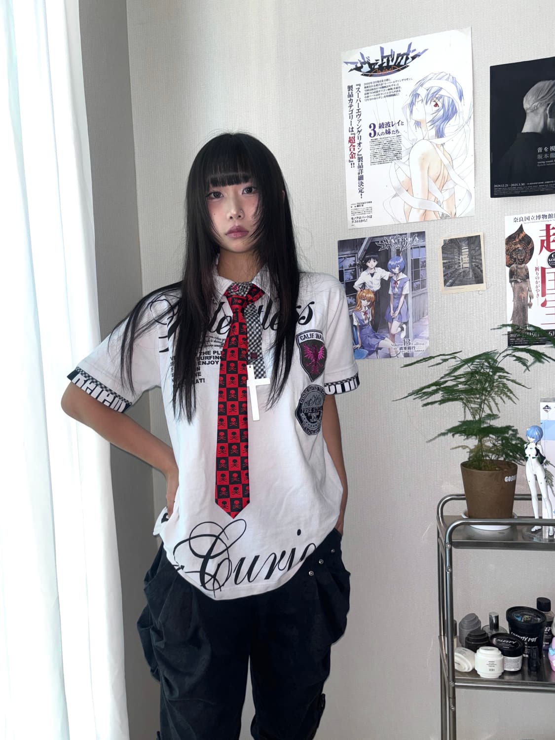 펑크 체크 카라 티셔츠 상품이미지1