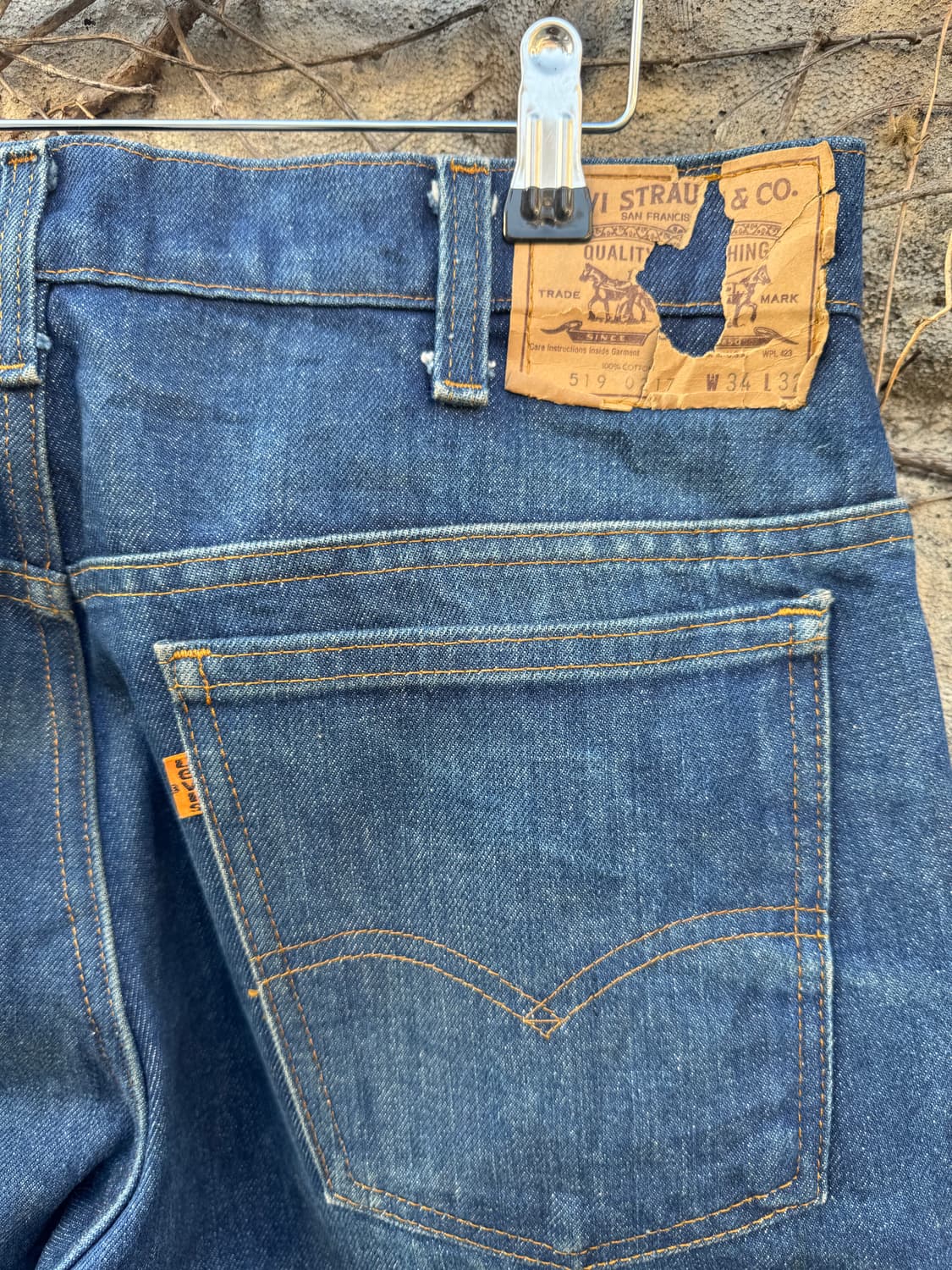 80s 리바이스 빈티지 519 테이퍼드 스트레이트 워싱 데님 팬츠 상품이미지7