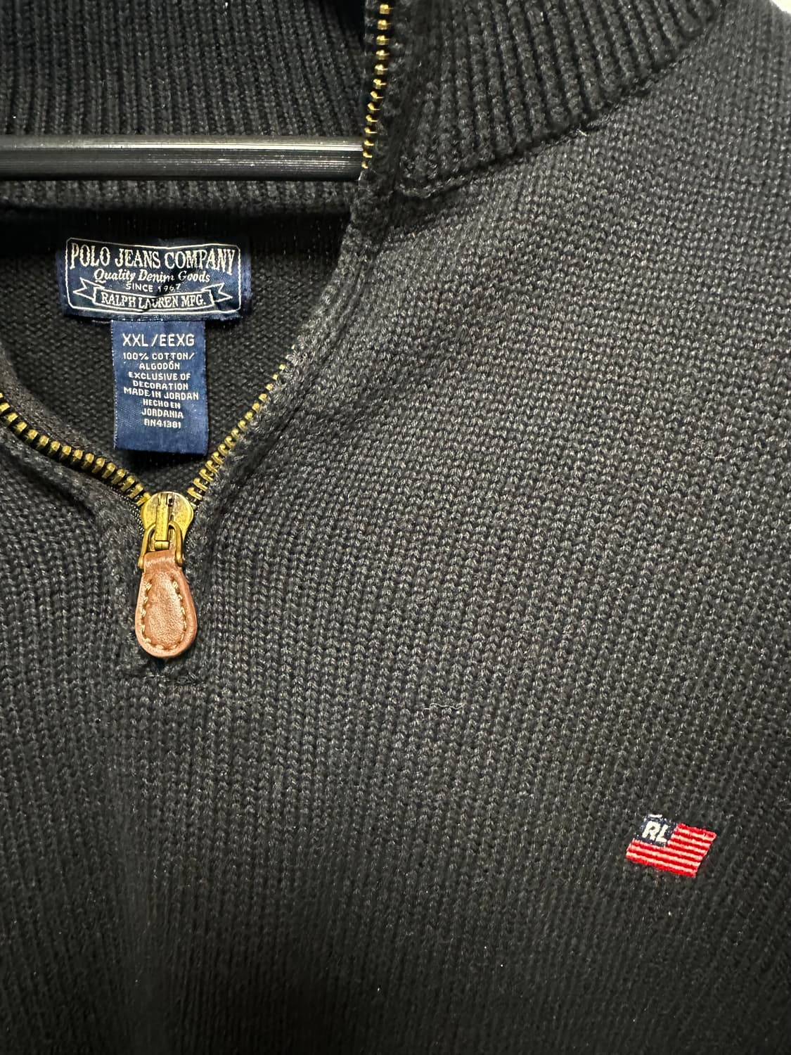 no.142 폴로랄프로렌 진스  블랙 하프집업 니트 XXL 상품이미지2