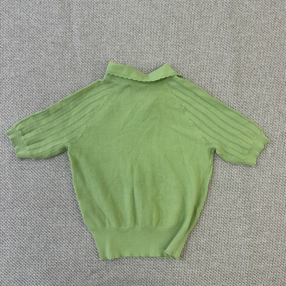 66 칼라거펠트 반팔 니트(단추1개X) 0407D 상품이미지2