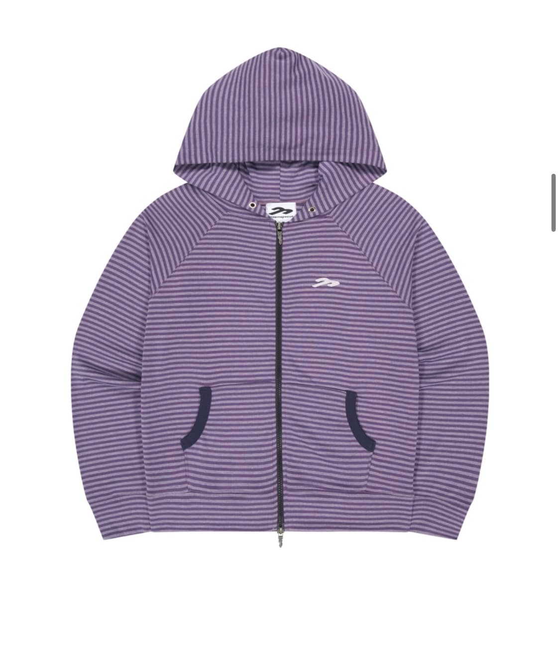 탄산 마그네슘 x 주영 스몰 로고 후드집업 퍼플 상품이미지2