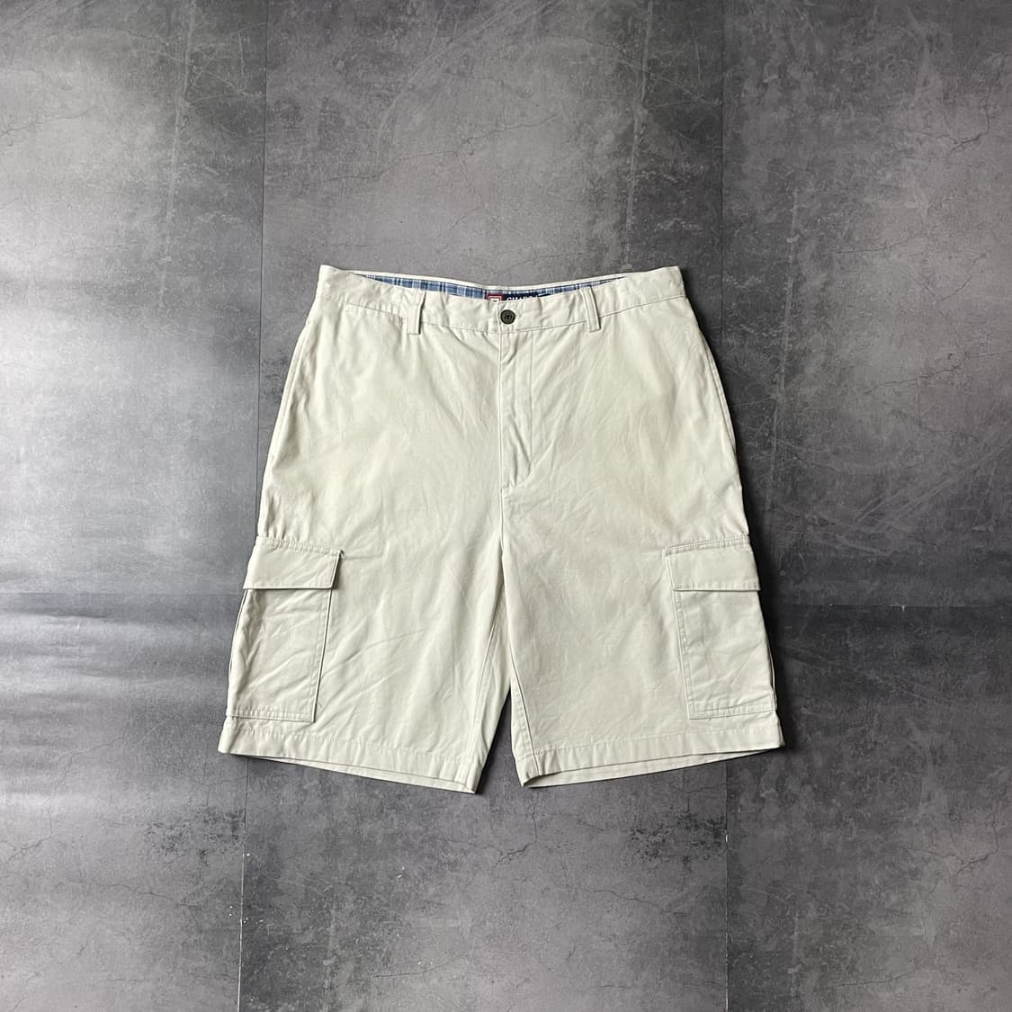 CHAPS 챕스 빈티지 아이보리 코튼 카고 하프 팬츠 A00685 상품이미지1