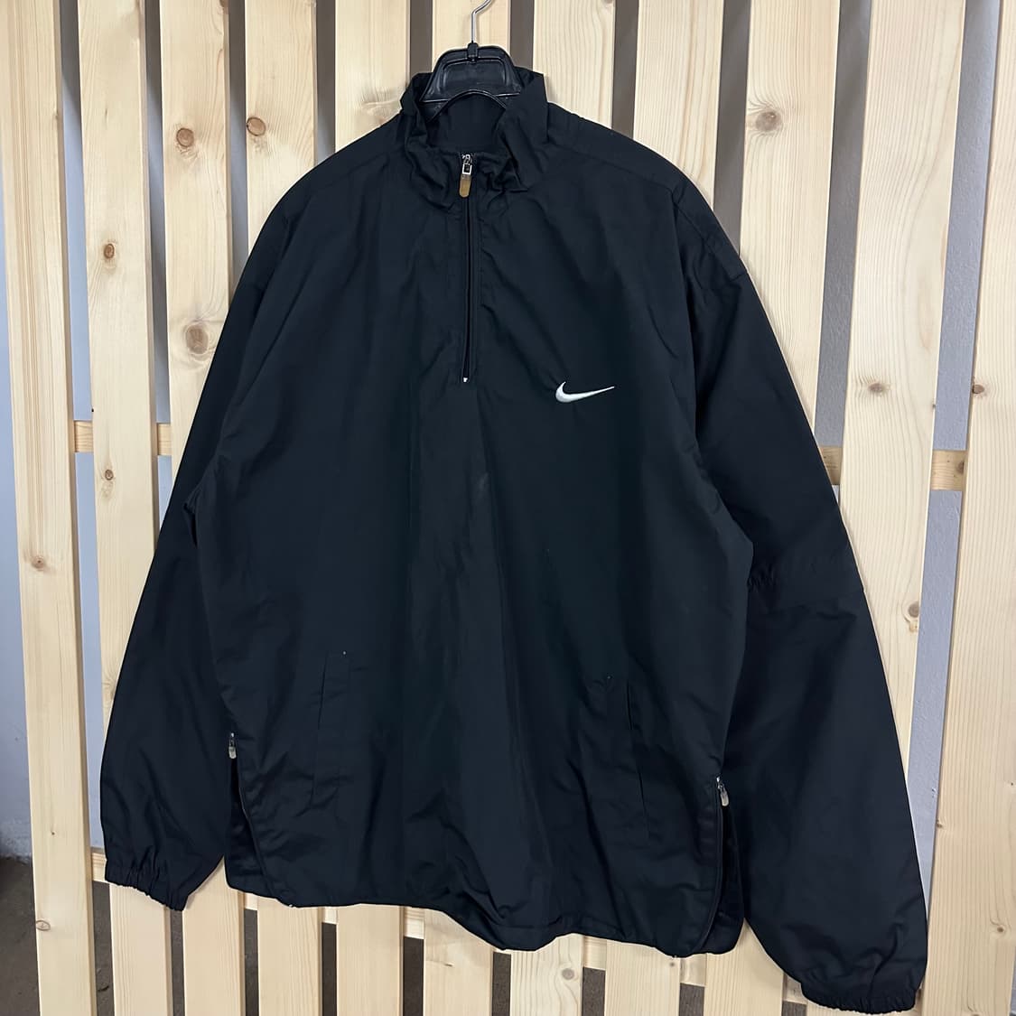 (XL 소매 반팔로 탈부착 가능) 나이키 골프 블랙 반집업 아노락 자켓 상품이미지2