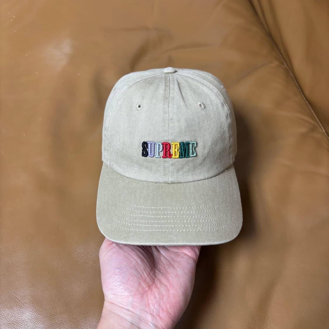 슈프림 6패널 볼캡 모자 피그먼트 워시드 탄 상품이미지2