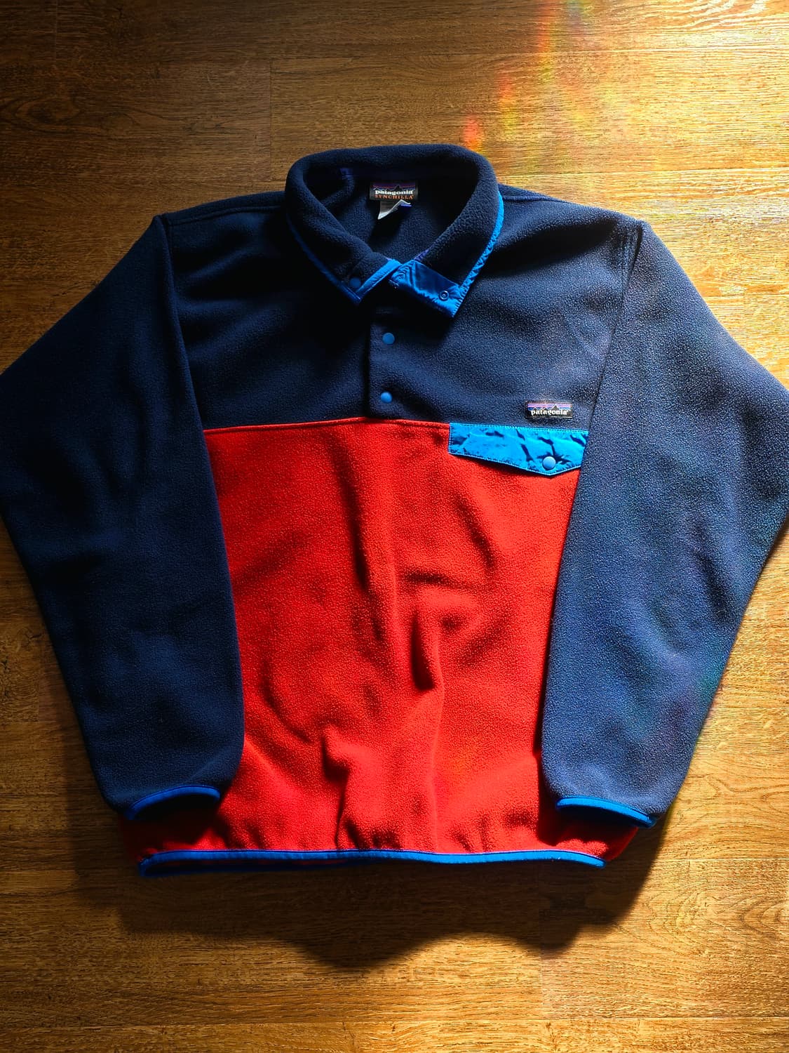 파타고니아 신칠라 스냅티 투톤 레드 네이비 L 상품이미지5