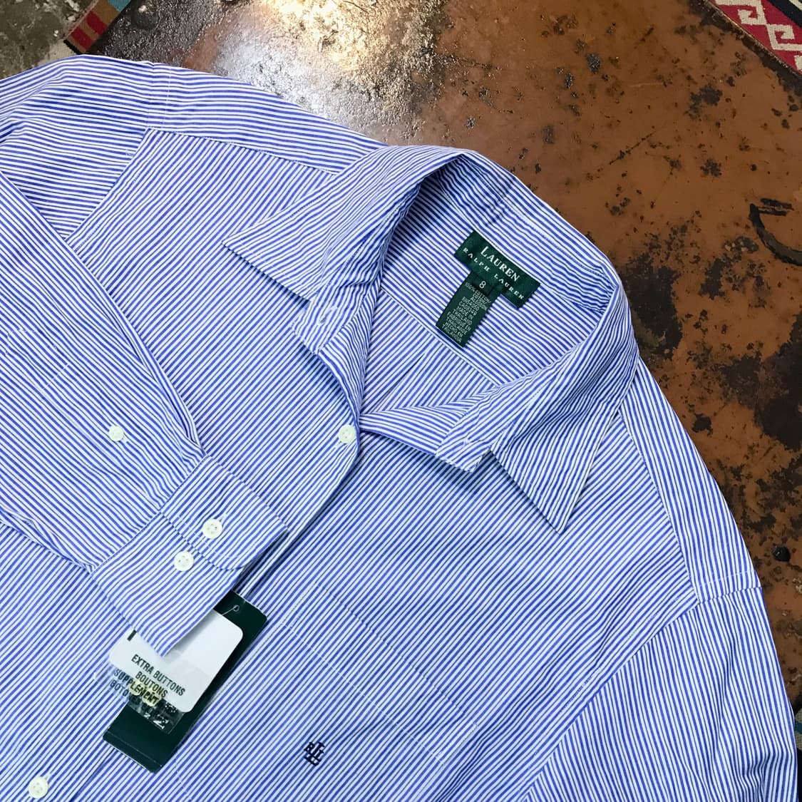 랄프로렌 원포켓 블루 멀티 스트라이프 셔츠 남성 105 사이즈 상품이미지3