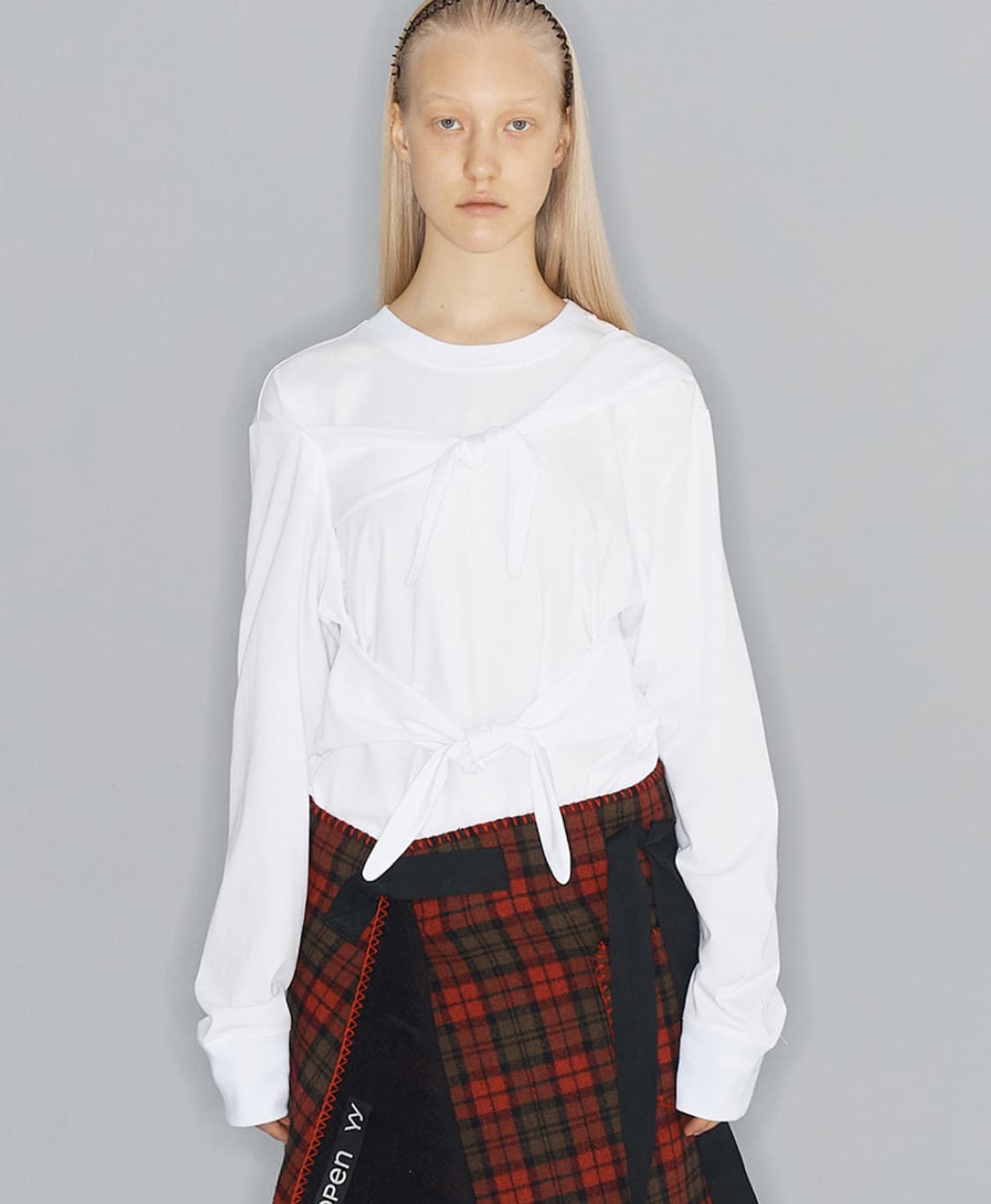 오픈와이와이 롱슬리브 TRIPLE KNOT CREW NECK TOP, W 상품이미지2