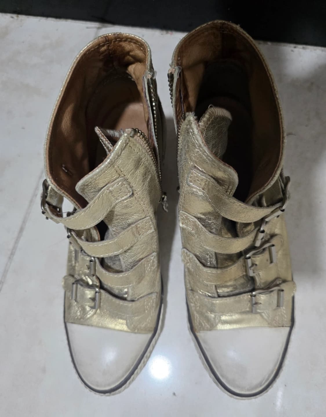 아쉬 웨지힐 스니커즈 골드 메탈 상품이미지3