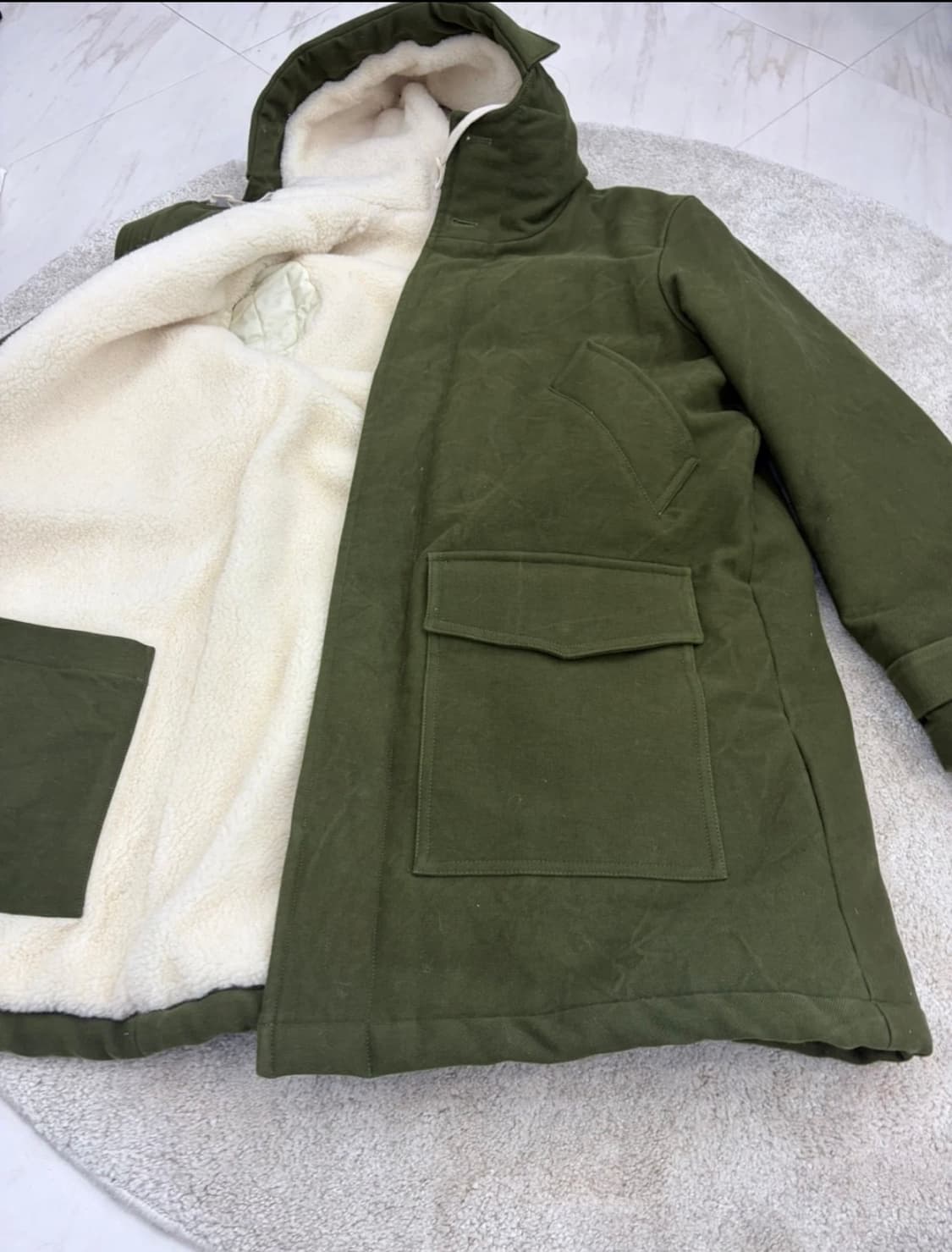 AMI 아미 시어링 후드 야상 코트 S /아미 코트 상품이미지4