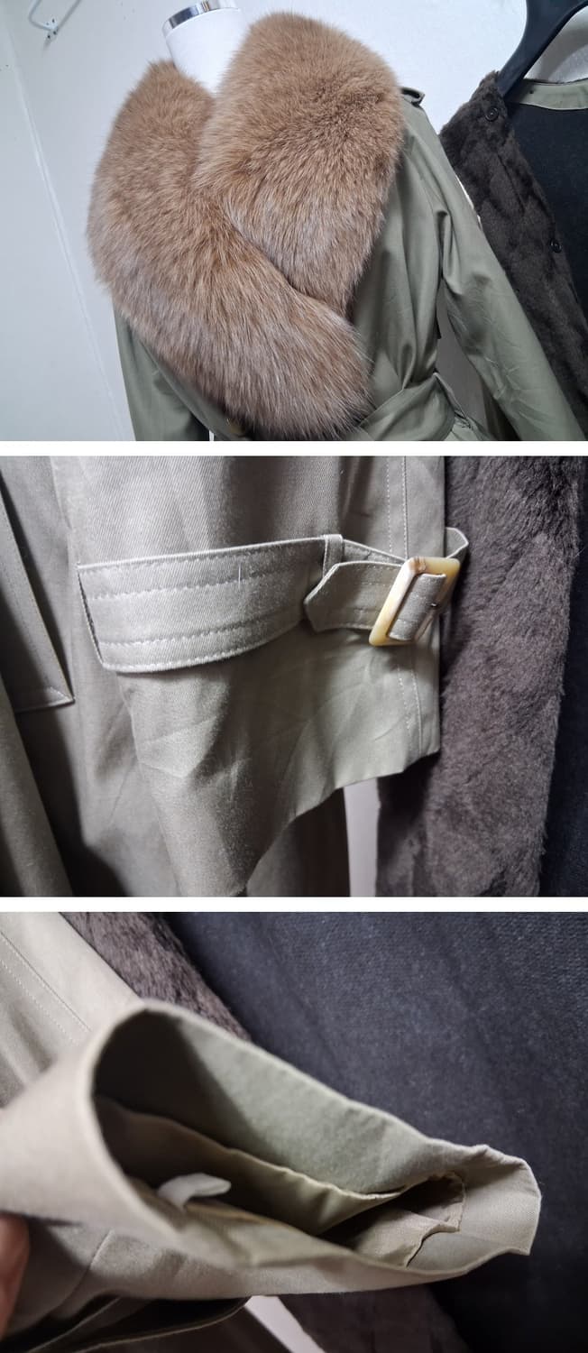 COJANA F폭스카라 카키색 롱트렌치코트 내피탈부착 5566적당
 상품이미지5