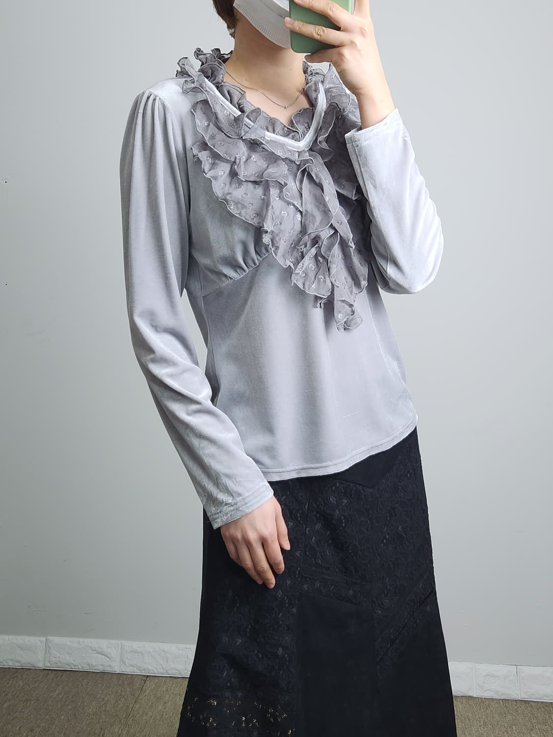 벨벳 프릴 탑 상품이미지2