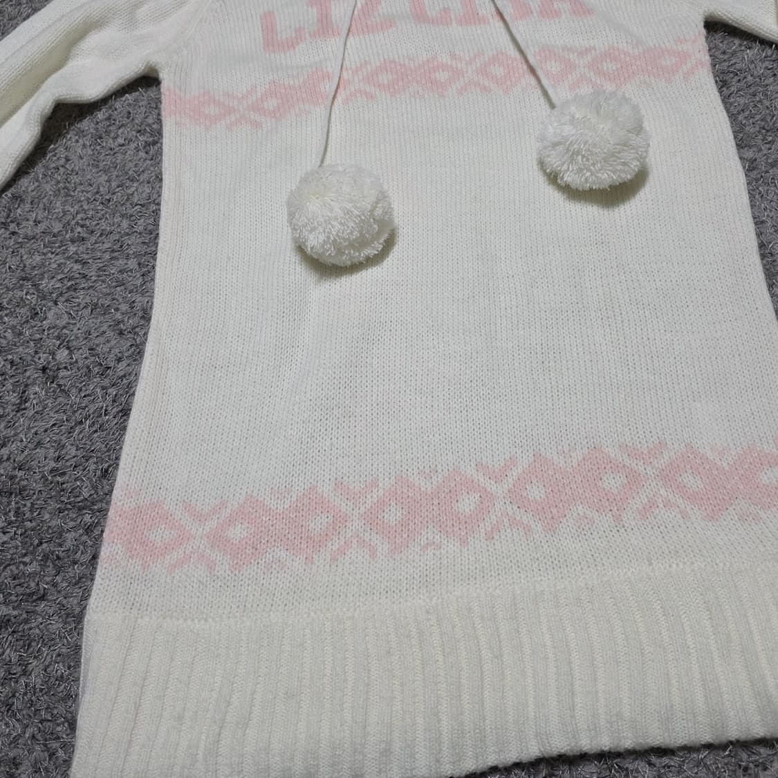 리즈리사 핑크 눈꽃 노르딕 폼폼이 니트 원피스 트랄라라 히메갸루 상품이미지4