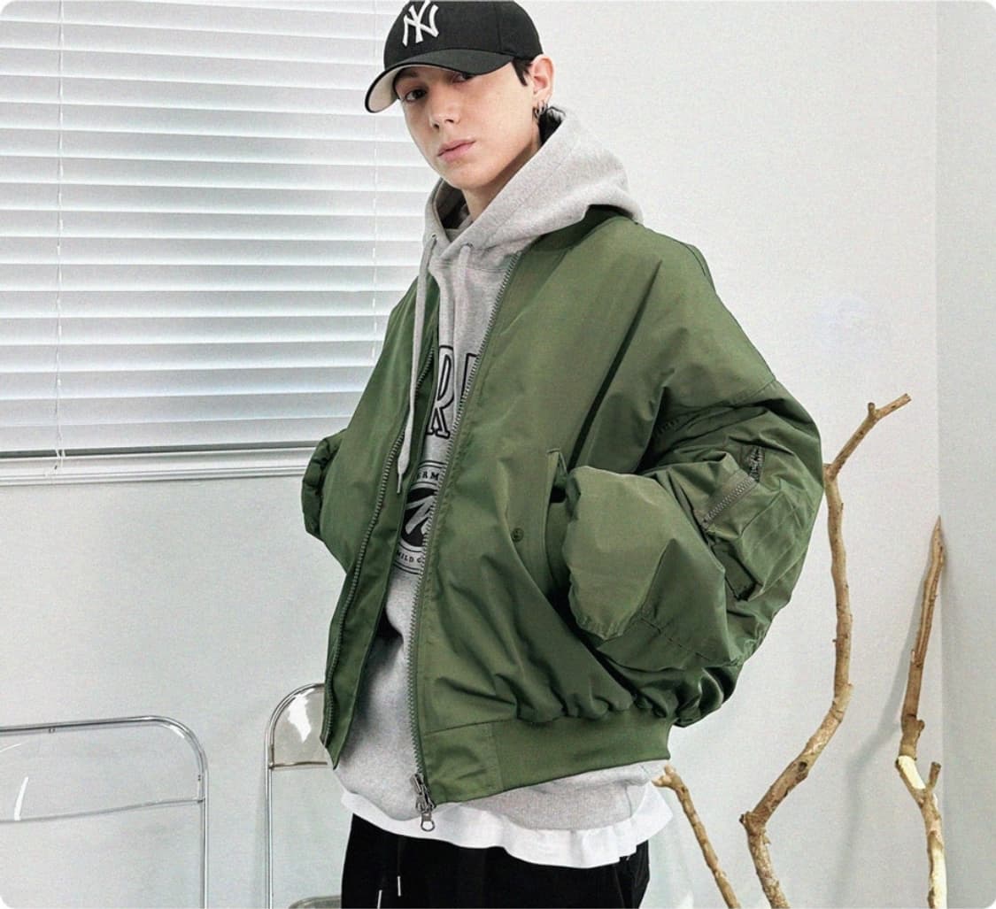 모더먼트(Moderment) 오버사이즈 MA-1 누빔 항공점퍼  상품이미지7