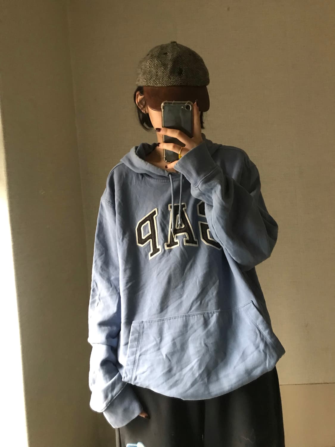 갭 연하늘 오버핏 후드티 상품이미지2