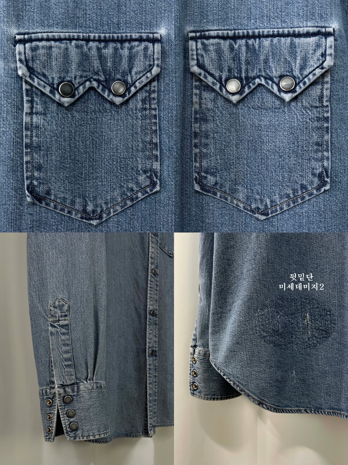 90's 폴로 랄프로렌 사우스 웨스턴 콘초 워시드 데님 웨스턴 셔츠 상품이미지8