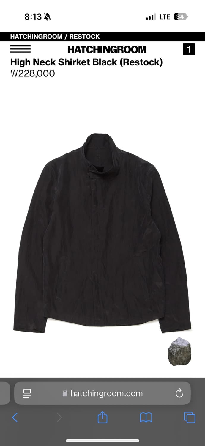 2구매)해칭룸 하이넥 셔켓 블랙 상품이미지1