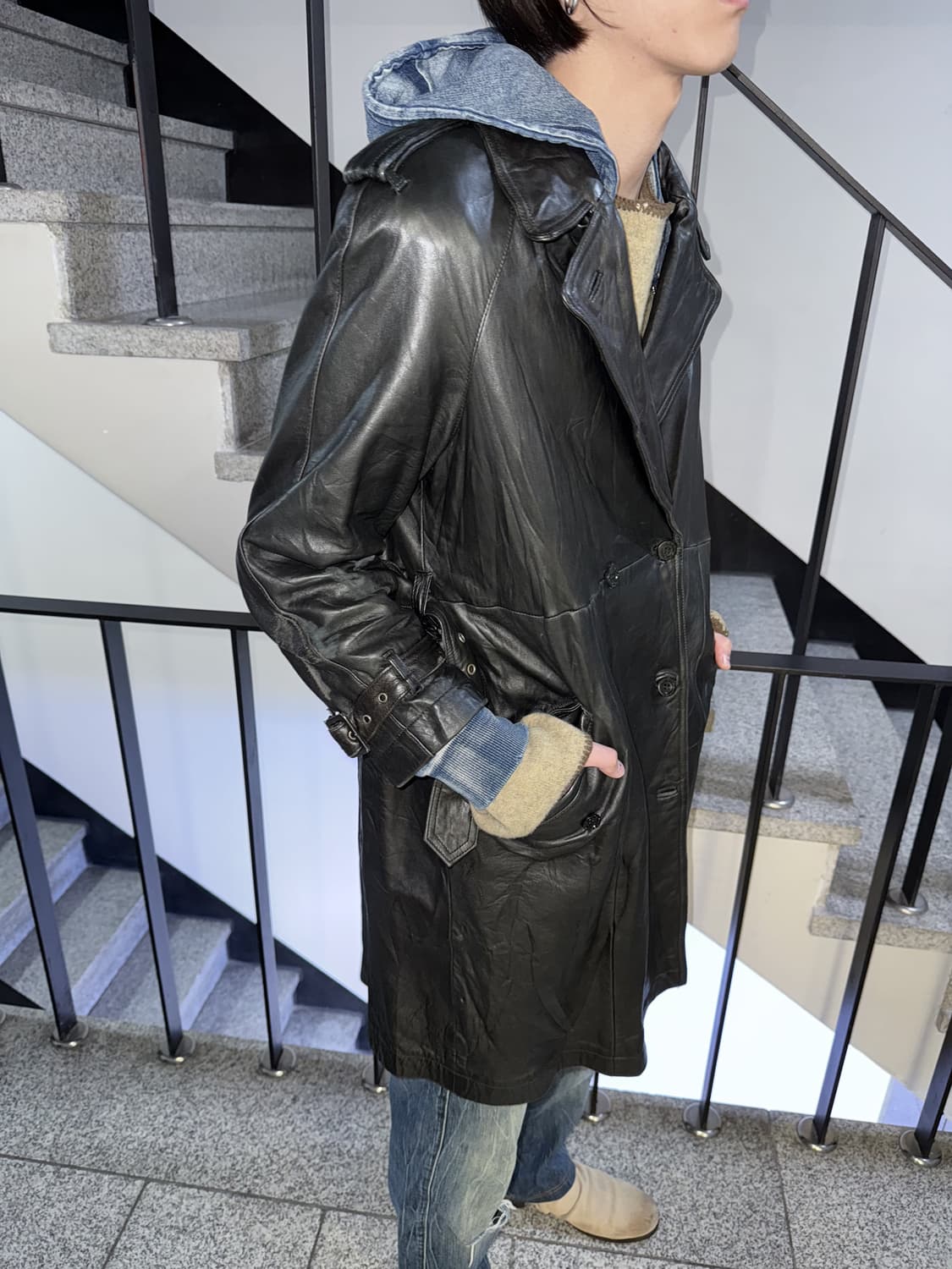 real leather double coat 상품이미지3