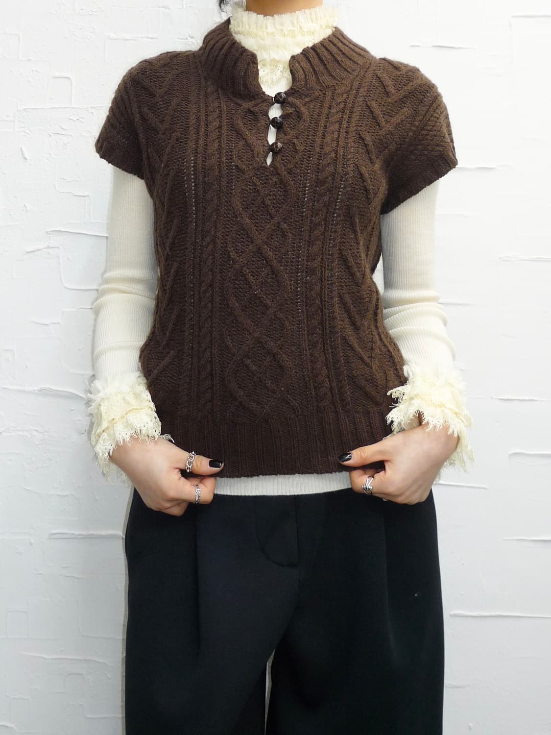 Deep mocha knit vest  상품이미지4