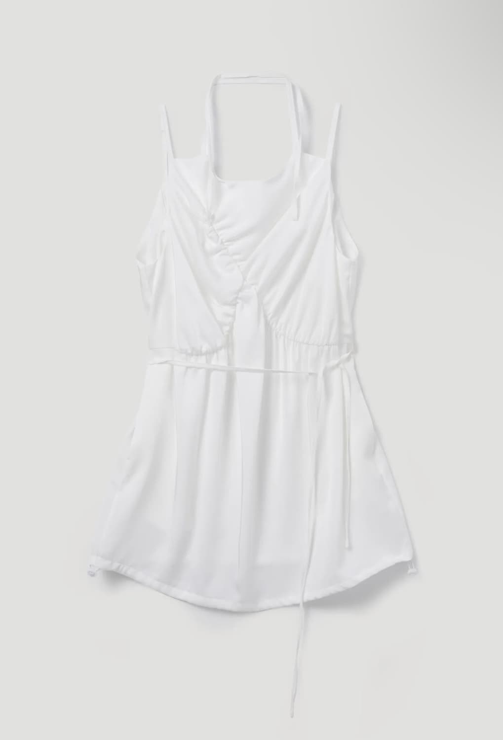 페스토 SHIRRING MIDI TOP WHITE 슬리브리스 블라우스 상품이미지4