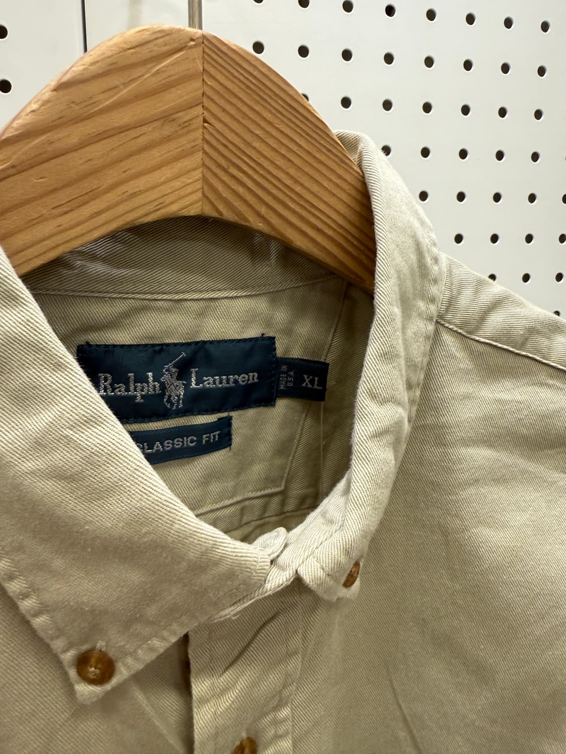 폴로 랄프로렌 클래식핏 베이지 버튼다운 셔츠 U907 상품이미지5