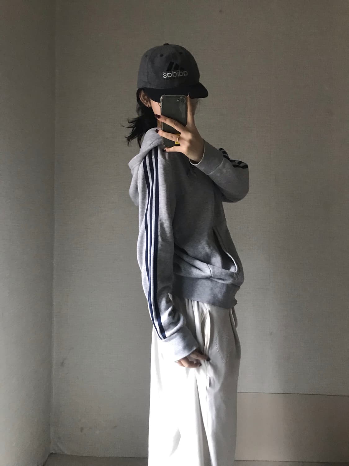 아디다스 그레이 네이비 후드집업 상품이미지4