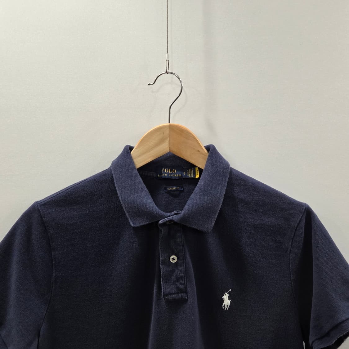 폴로랄프로렌 우먼 피케 카라 반팔티 네이비 L 상품이미지2