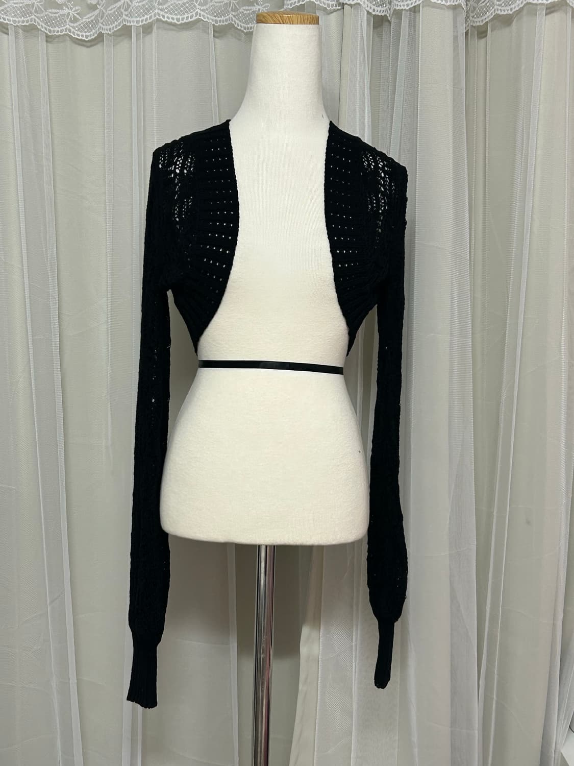 블랙 니트크롭 볼레로가디건 고스 고딕 상품이미지1