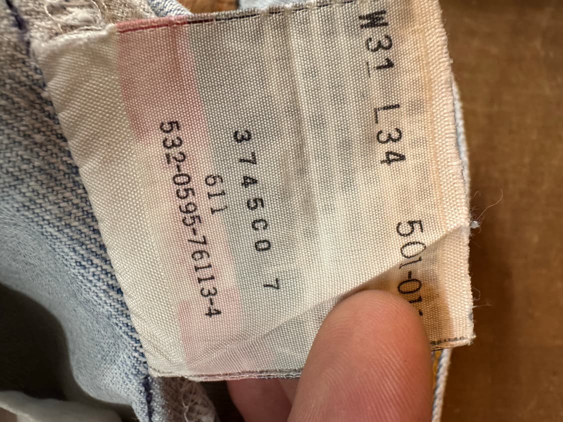 90’s 리바이스 빈티지 501 연청 데님팬츠 상품이미지5