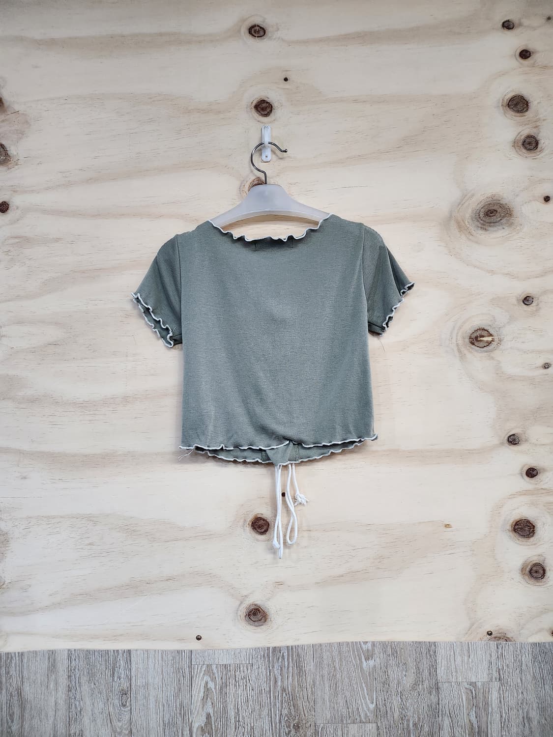 181) 여성 끈 포인트 크롭 반팔 티셔츠 상품이미지2