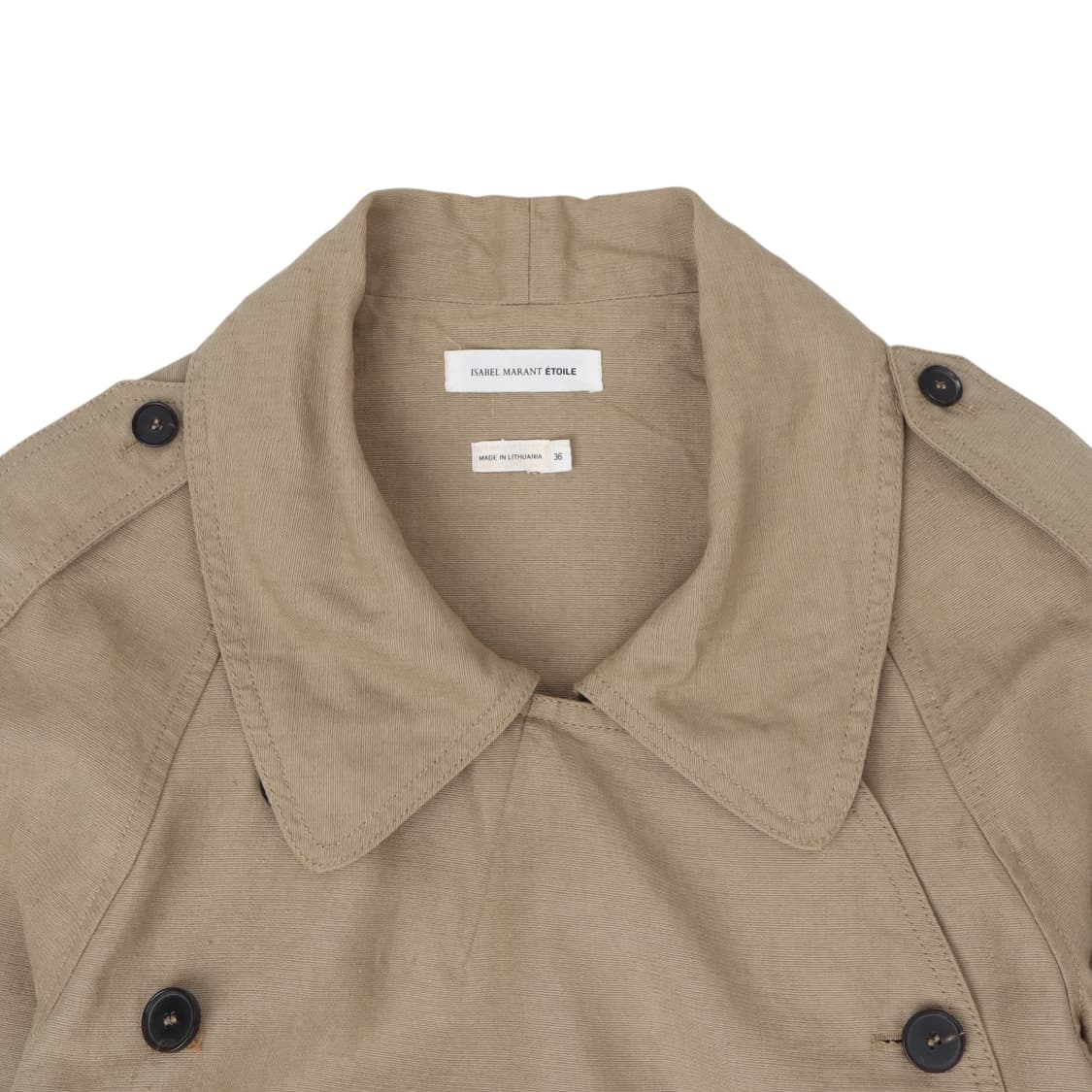 이자벨마랑 린넨 베이지 더블 트렌치 코트 상품이미지2