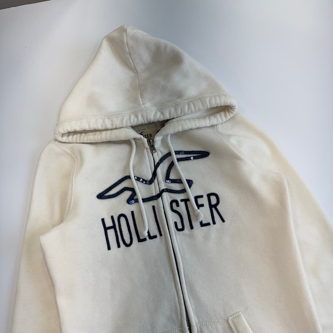 Hollister 홀리스터 스펠아웃로고 아이보리 후드집업  상품이미지4
