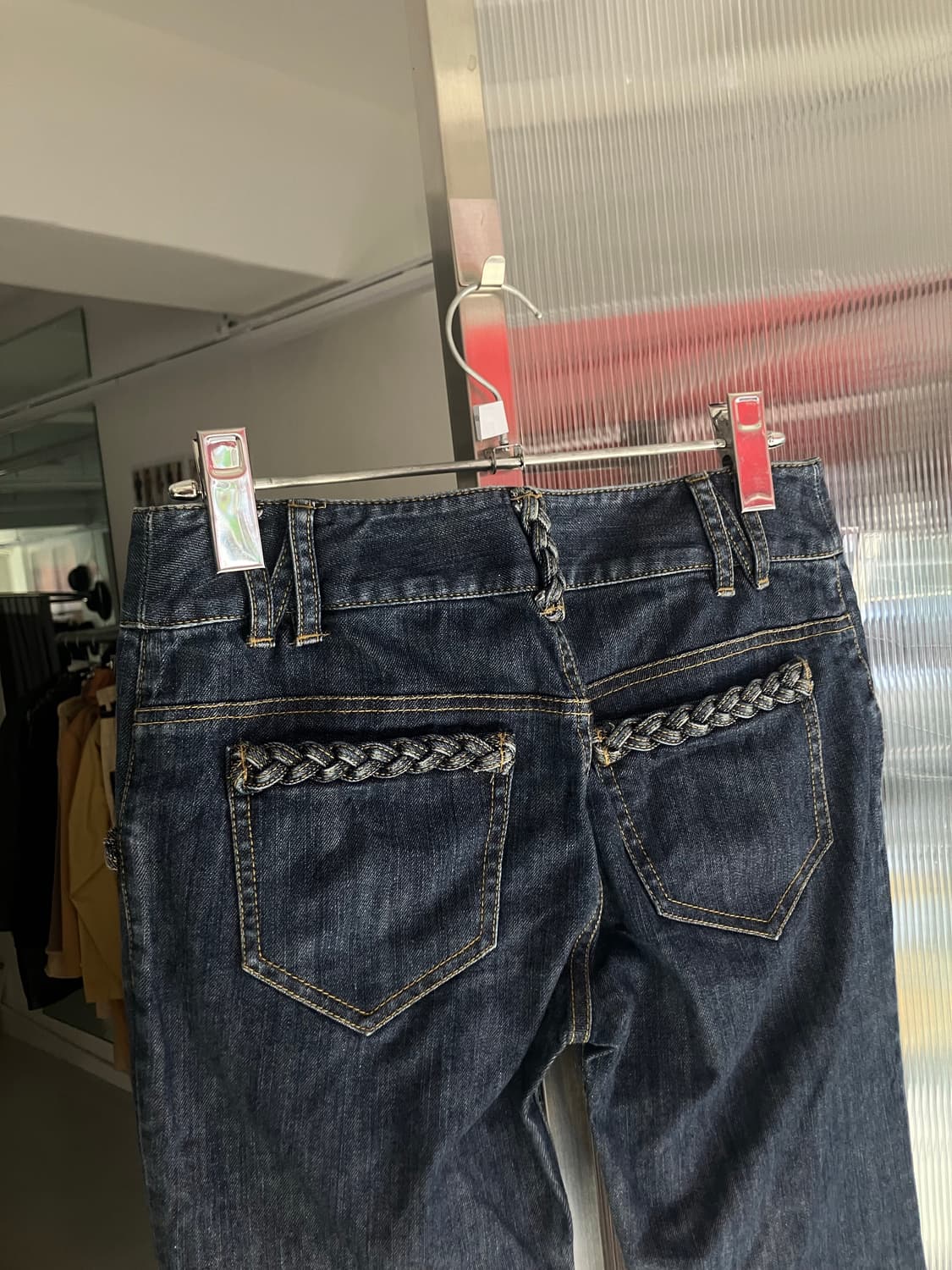 트위스트 트리밍 데님진 상품이미지5