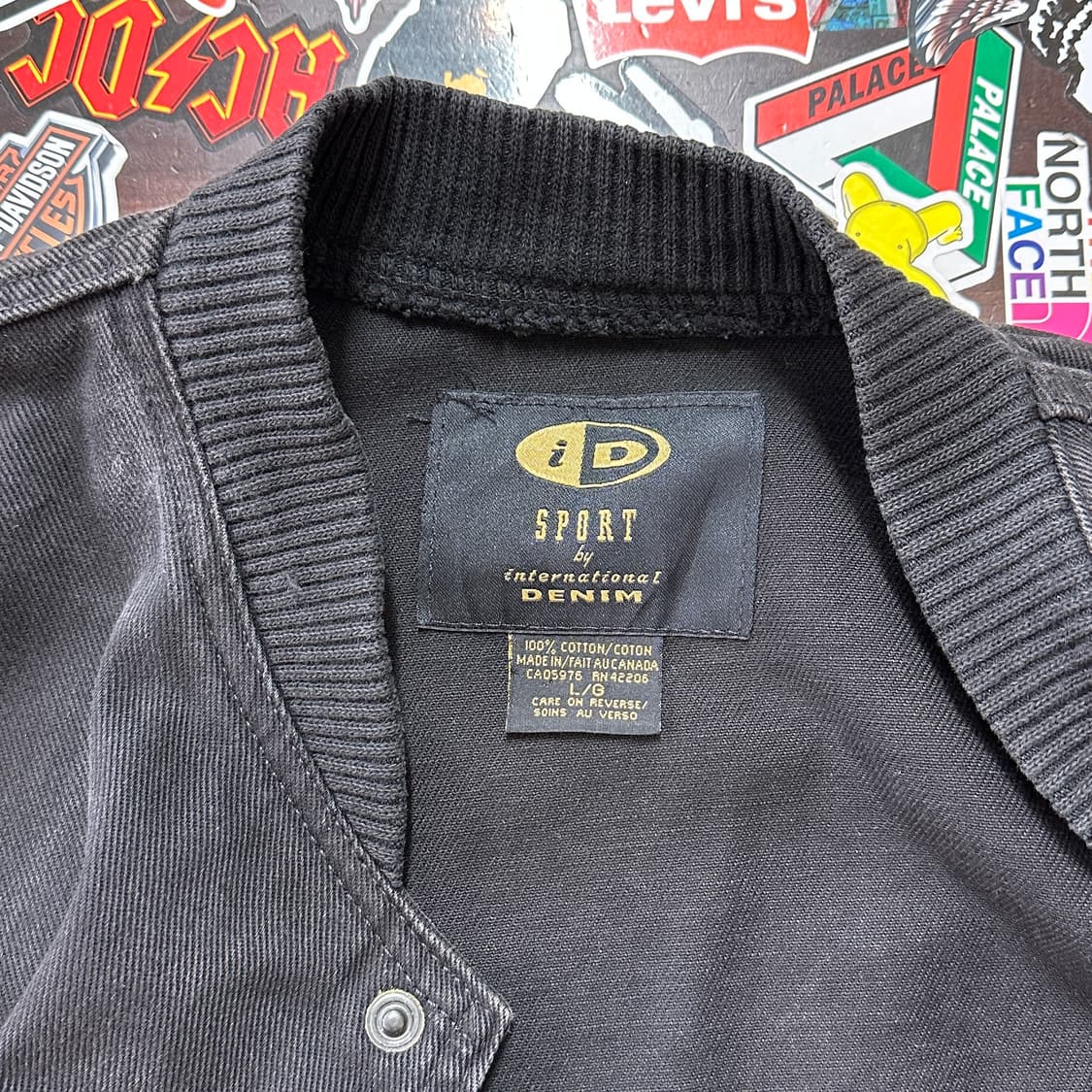90s 울프 블랙 데님 바시티 자켓 L 상품이미지10