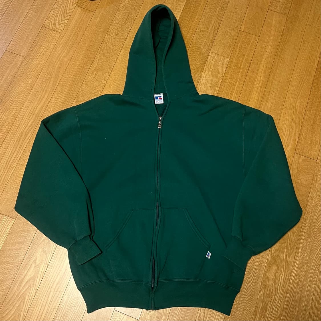 [L] 90s USA 빈티지 러셀 후드집업 그린 상품이미지1