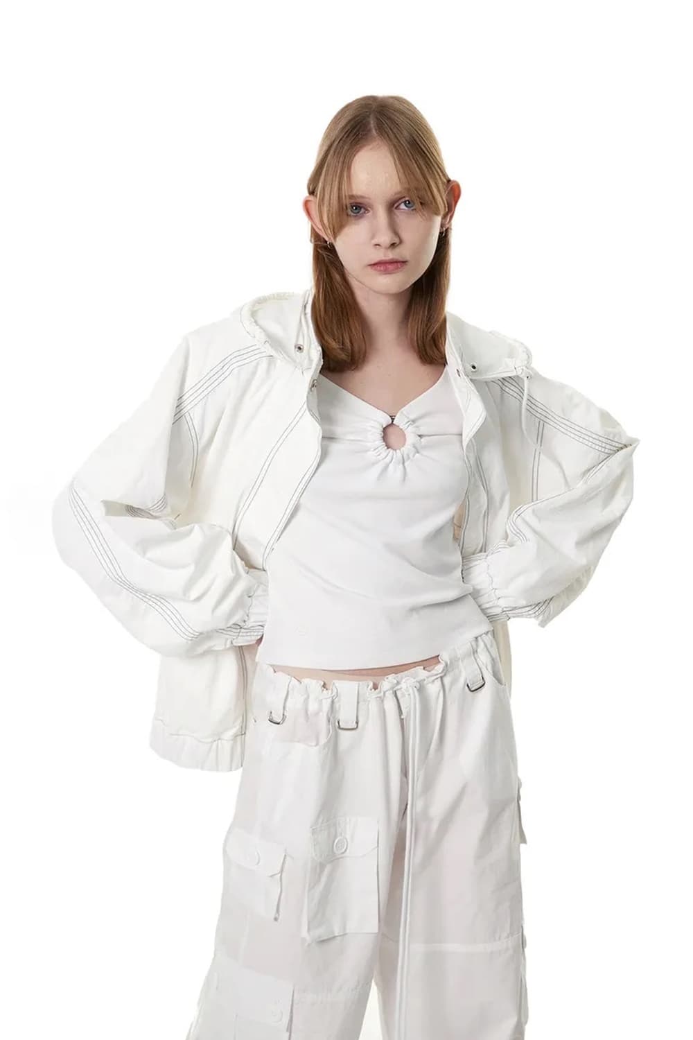 세릭 cerric 스티치 후드 자켓 아우터 점퍼 상품이미지1