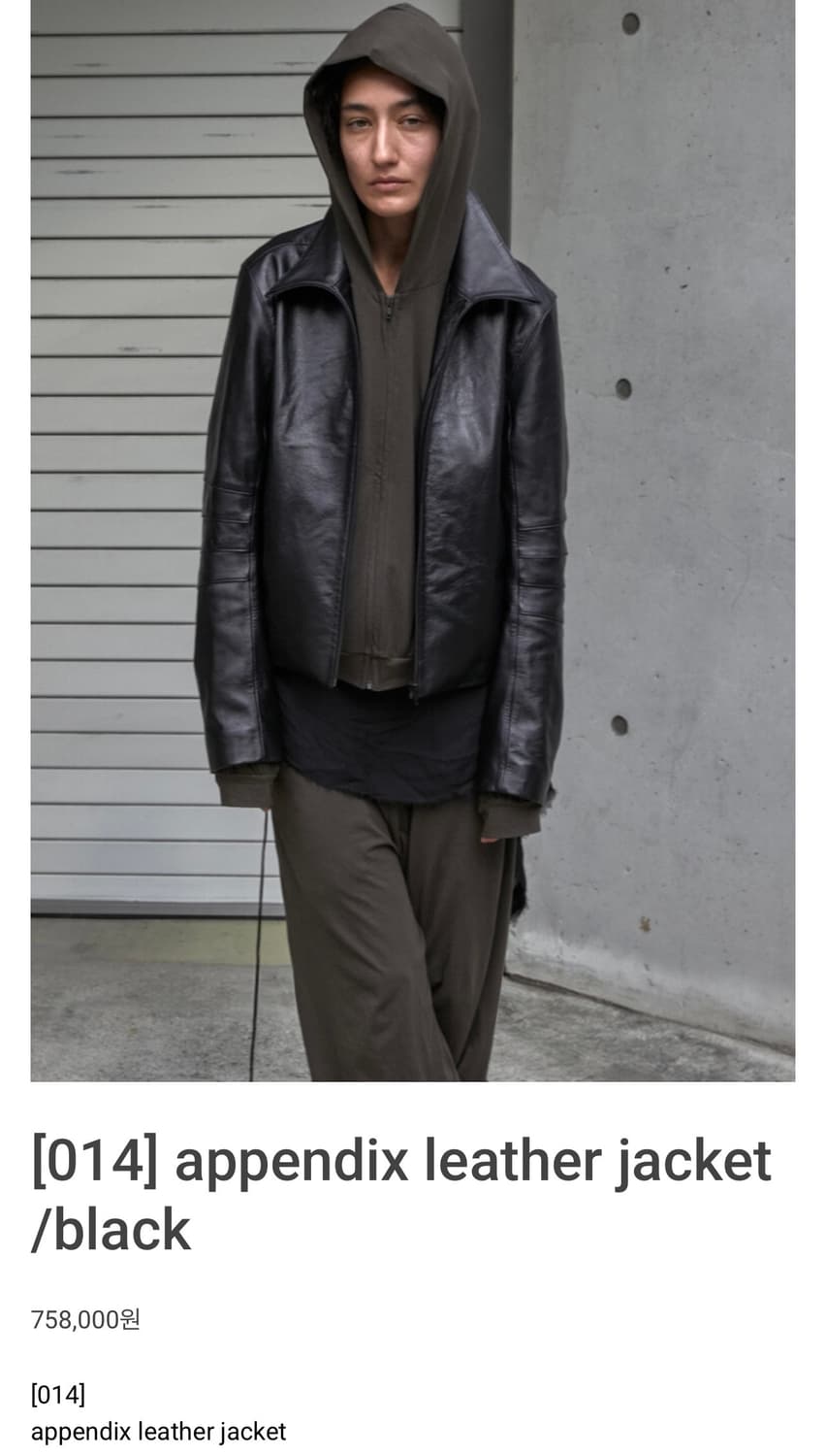머듈 appendix leather jacket black [014] 상품이미지1