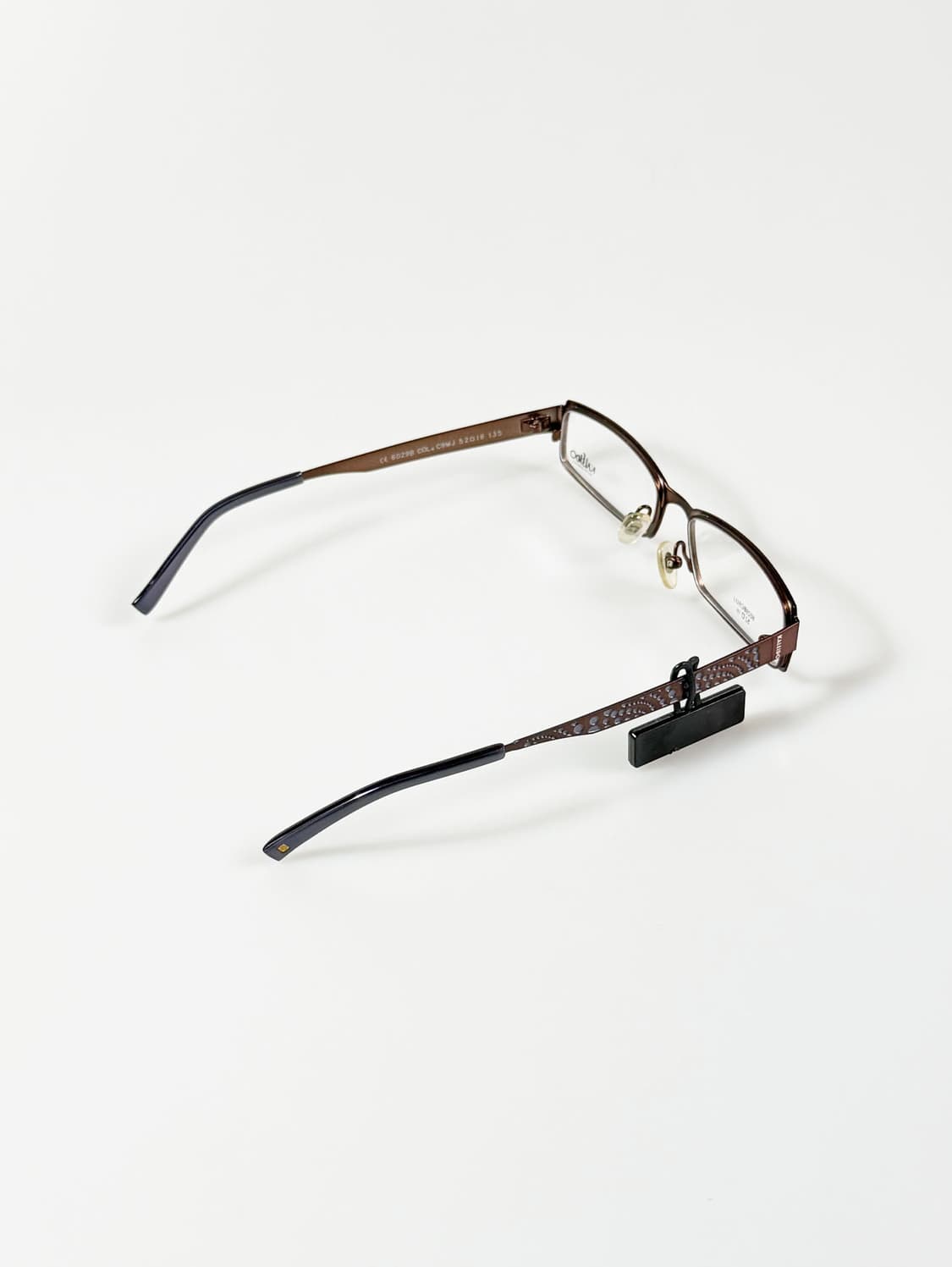 90s KALEIDO 슬림 스퀘어 브라운 메탈 빈티지 안경 상품이미지4