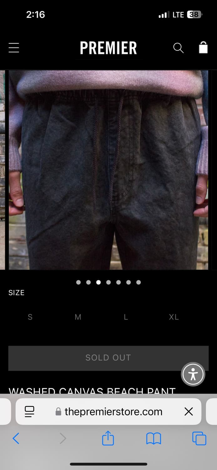 Stussy Washed Canvas Beach Pant 블랙 상품이미지3