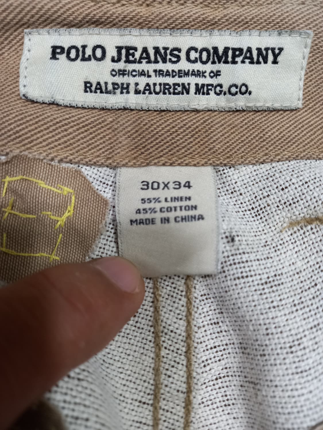 32 POLO RALPH LAUREN 린넨55% 치노 진노랑 32-247 상품이미지8