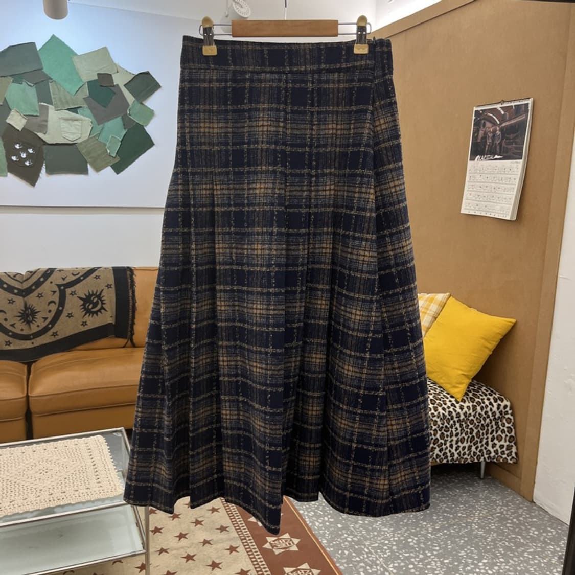 빈티지 코지 모리걸 체크 울 롱스커트 FREE C10123 상품이미지3