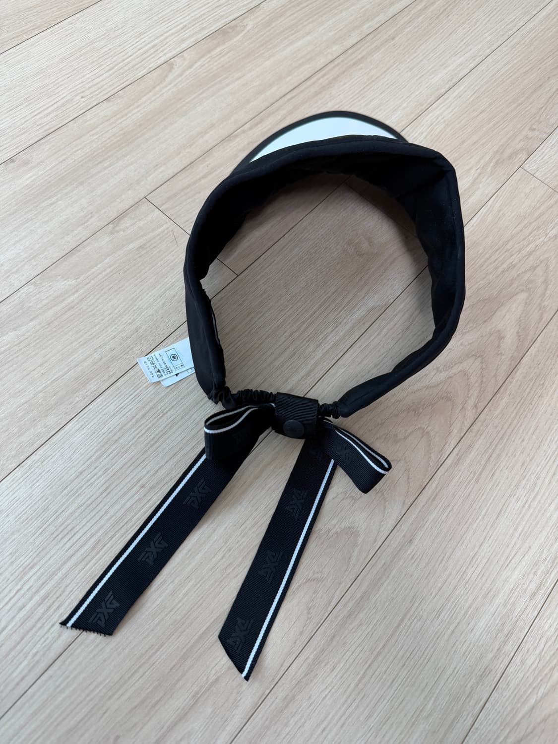 PXG 블랙/화이트 리본 썬캡 바이저 상품이미지3