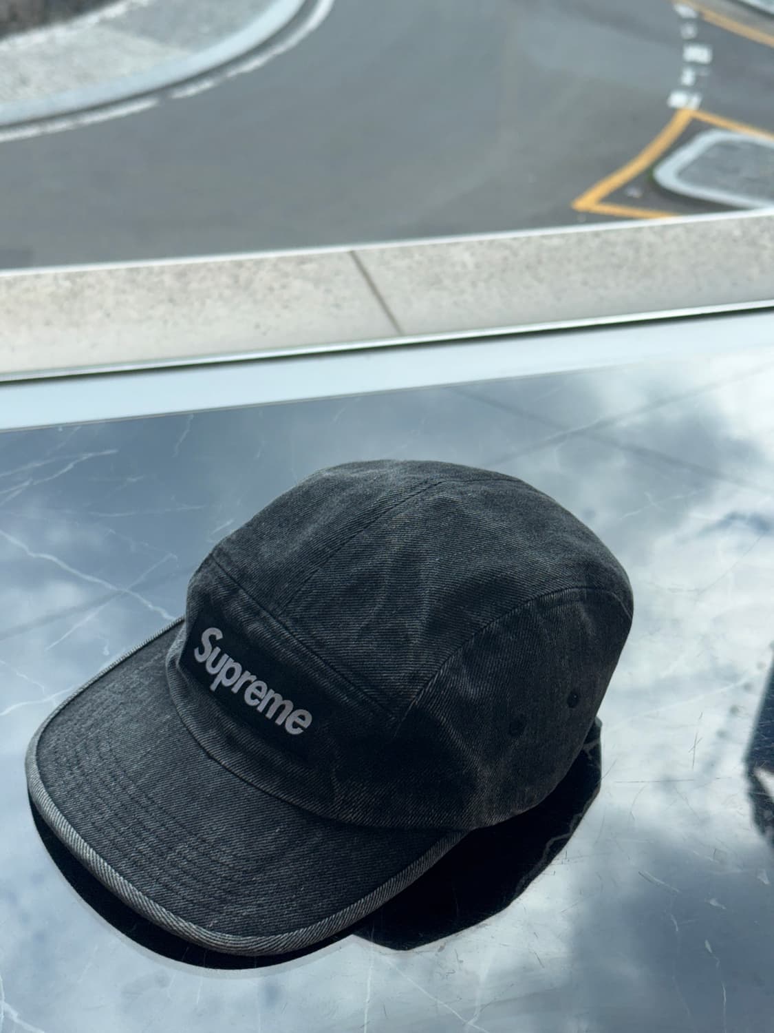 Supreme Coated Denim Camp Cap Black - 24 상품이미지3