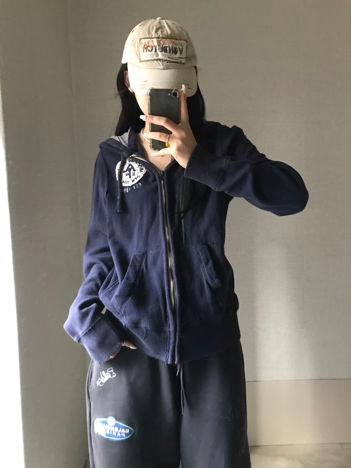 아베크롬비 네이비 와플 니트집업 상품이미지5