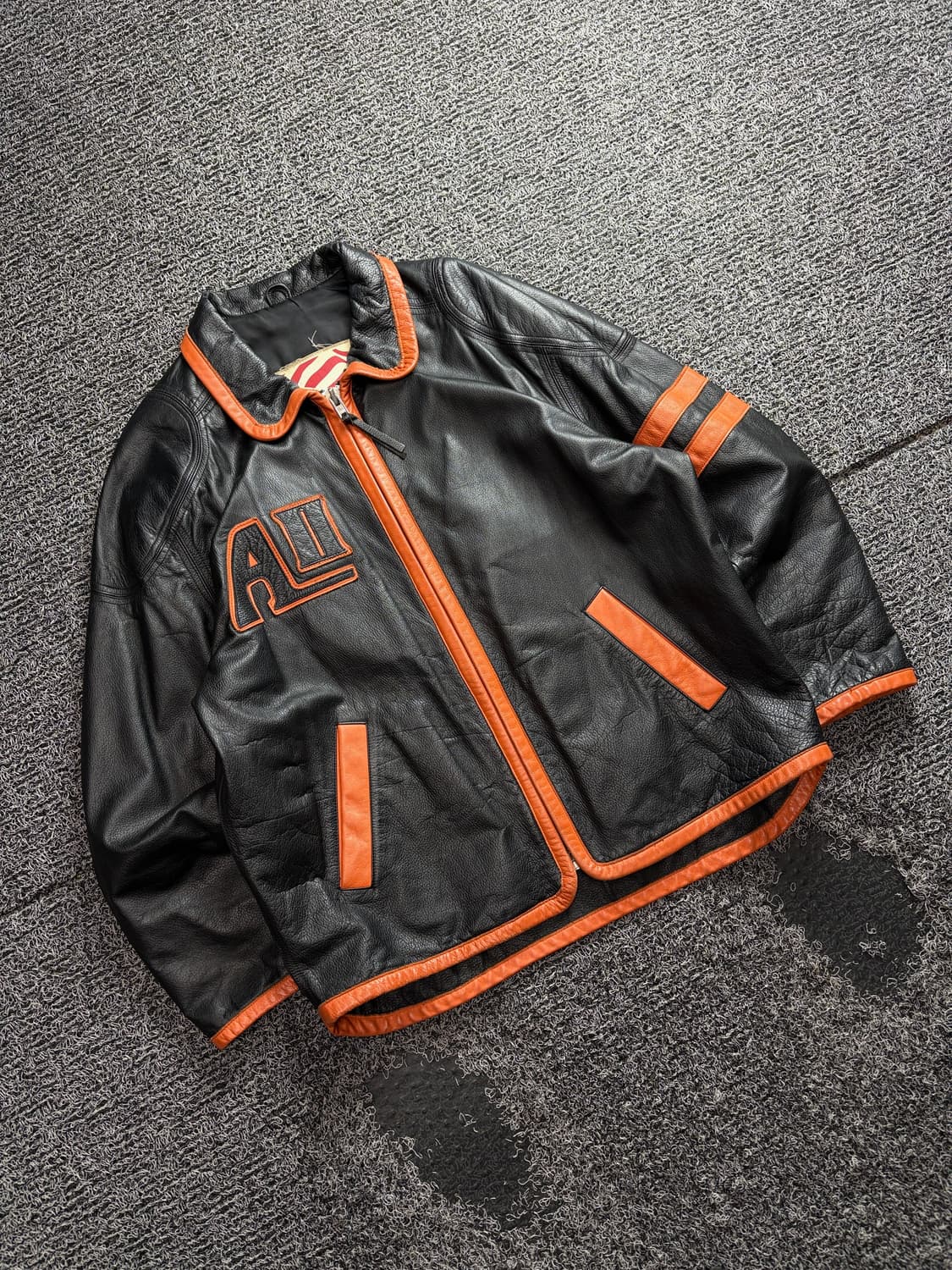 90s USA 아카이브 소가죽 카우하이드 레더 자켓 3533 상품이미지1