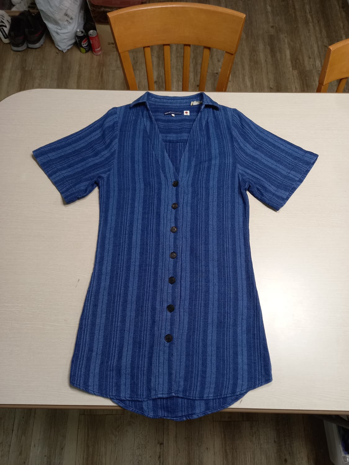 S85 MADE&CRAFTED 면 반팔셔츠 네이비 S-215 상품이미지1