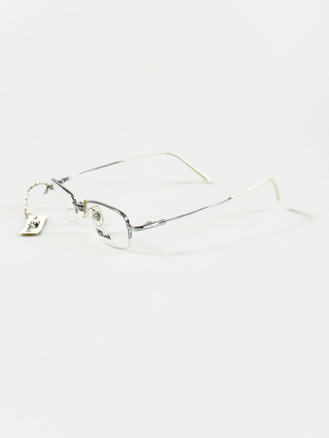 EYE LOOK 실버 메탈 반무테 스퀘어 빈티지 안경 상품이미지3