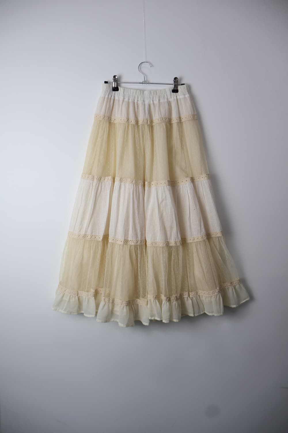Jpn Tiered Lace & Tulle Maxi Skirt  상품이미지5