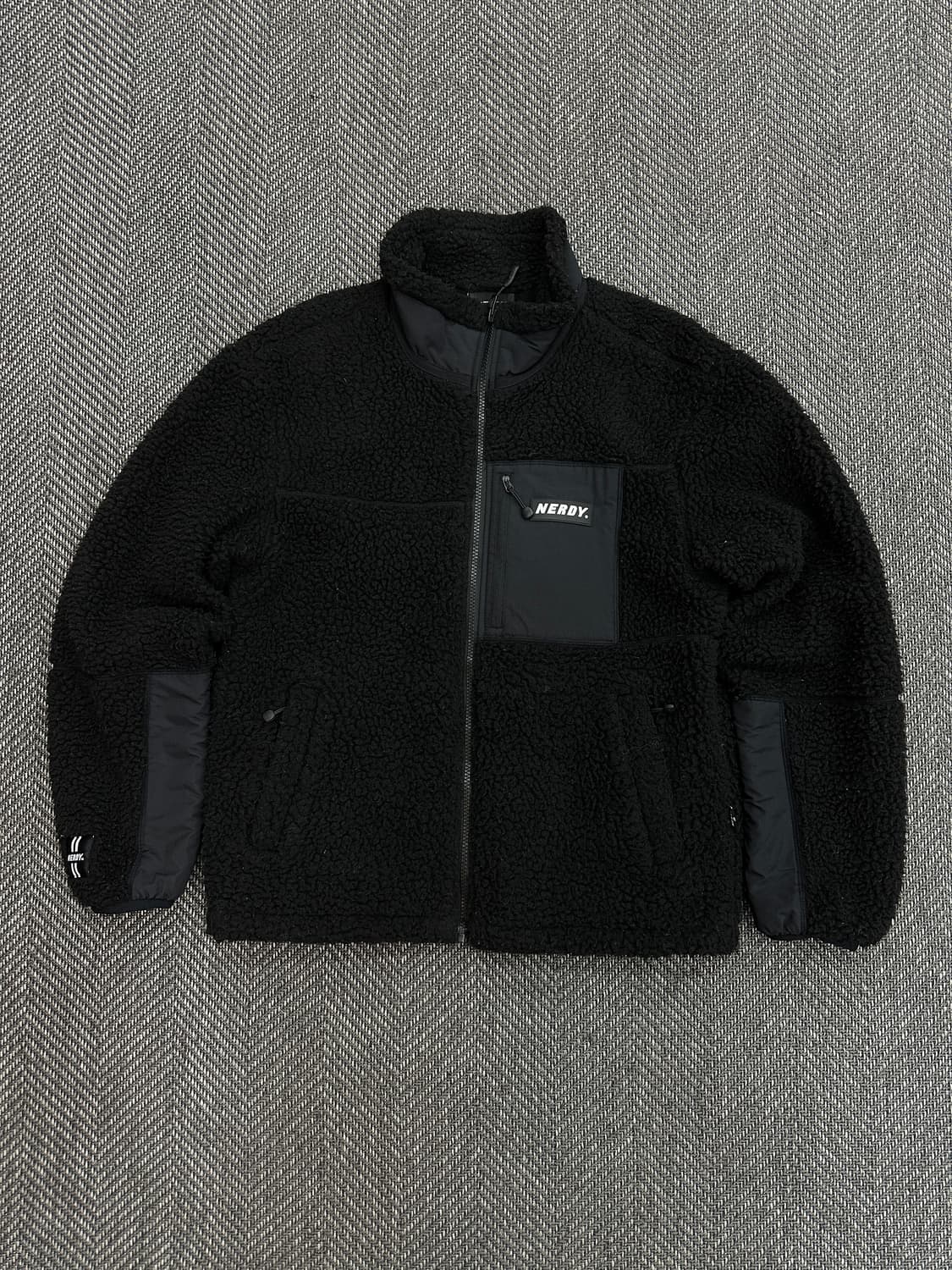 널디 뽀글이 플리스 집업 블랙 상품이미지1